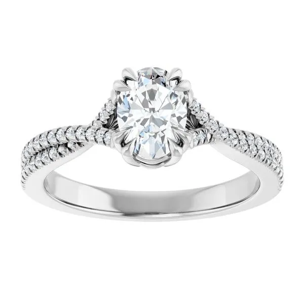Double Claw-Prong Solitaire Criss-Cross Engagement Ring Image 3 J. West Jewelers Round Rock, TX