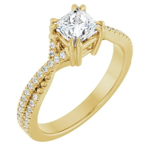 Double Claw-Prong Solitaire Criss-Cross Engagement Ring J. Thomas Jewelers Rochester Hills, MI