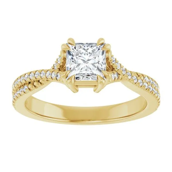 Double Claw-Prong Solitaire Criss-Cross Engagement Ring Image 3 Jimmy Smith Jewelers Decatur, AL