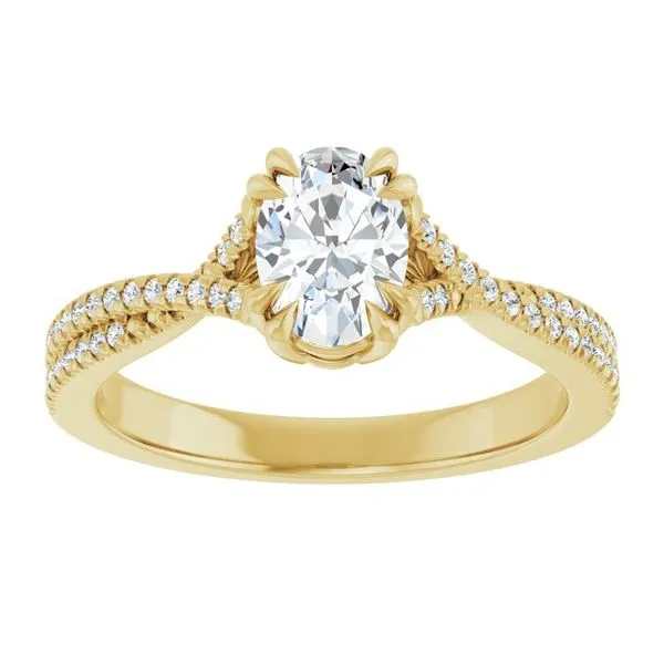 Double Claw-Prong Solitaire Criss-Cross Engagement Ring Image 3 Austin's Fine Diamonds & Jewelry Lyndhurst, NJ