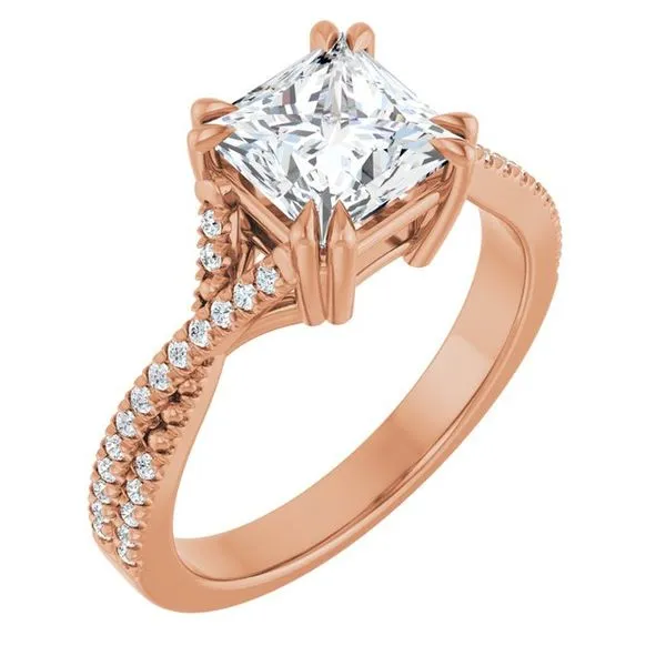 Double Claw-Prong Solitaire Criss-Cross Engagement Ring Don's Jewelry & Design Washington, IA