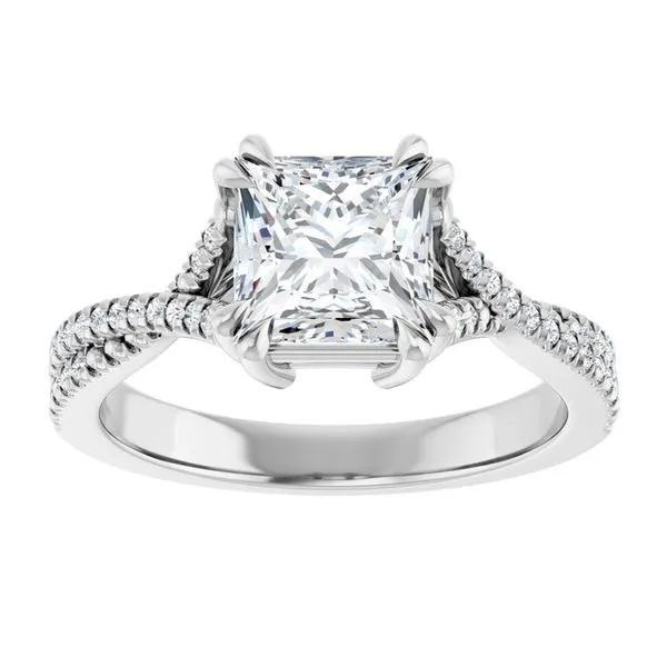 Double Claw-Prong Solitaire Criss-Cross Engagement Ring Image 3 Arezzo Jewelers Elmwood Park, IL
