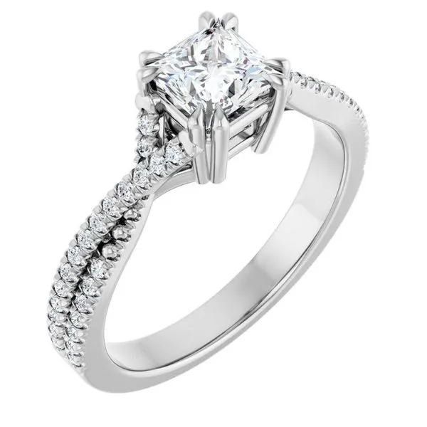 Double Claw-Prong Solitaire Criss-Cross Engagement Ring Morin Jewelers Southbridge, MA