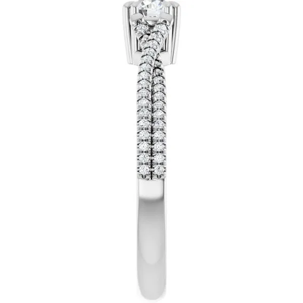 Double Claw-Prong Solitaire Criss-Cross Engagement Ring Image 4 Vulcan's Forge LLC KANSAS CITY, MO