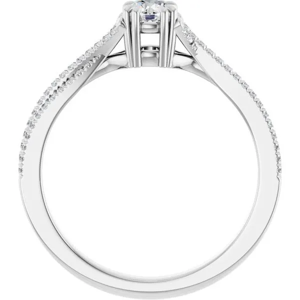 Double Claw-Prong Solitaire Criss-Cross Engagement Ring Image 2 Banks Jewelers Burnsville, NC