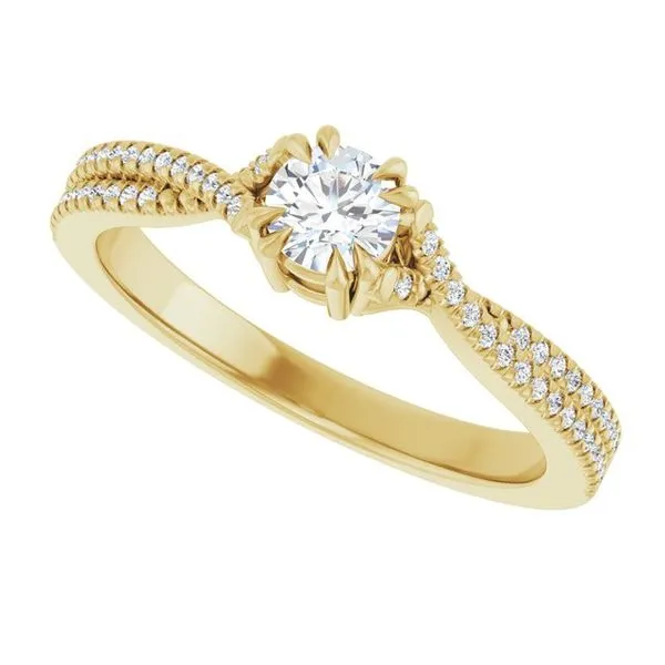 Double Claw-Prong Solitaire Criss-Cross Engagement Ring Image 5 Don's Jewelry & Design Washington, IA