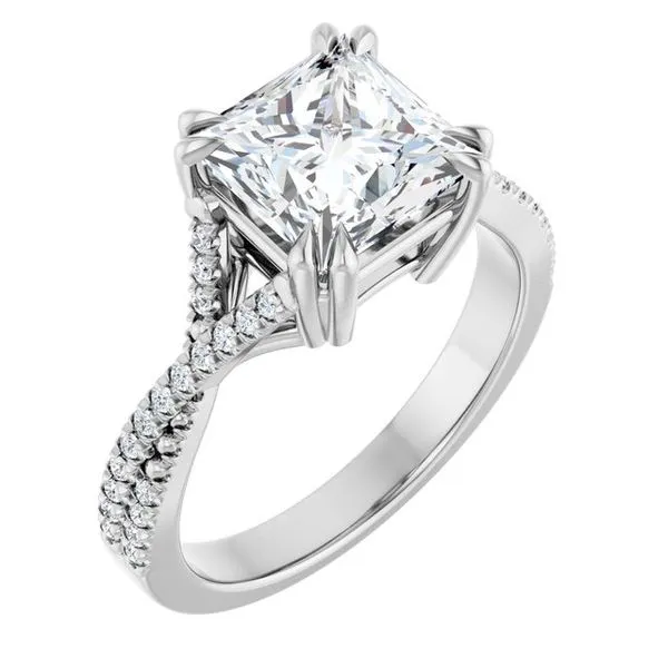 Double Claw-Prong Solitaire Criss-Cross Engagement Ring J. Thomas Jewelers Rochester Hills, MI