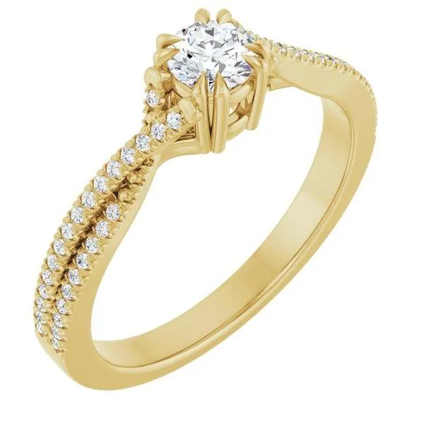 Double Claw-Prong Solitaire Criss-Cross Engagement Ring Virtus Collective Newport Beach , CA