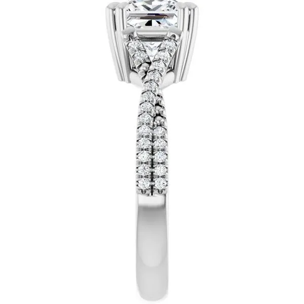 Double Claw-Prong Solitaire Criss-Cross Engagement Ring Image 4 JF Jones Jewelers Rochester, NY