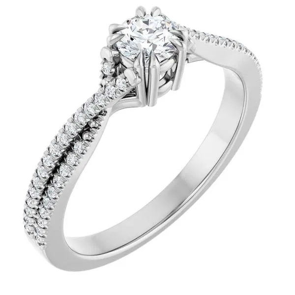 Double Claw-Prong Solitaire Criss-Cross Engagement Ring Futer Bros Jewelers York, PA
