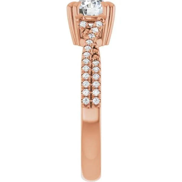 Double Claw-Prong Solitaire Criss-Cross Engagement Ring Image 4 Jimmy Smith Jewelers Decatur, AL