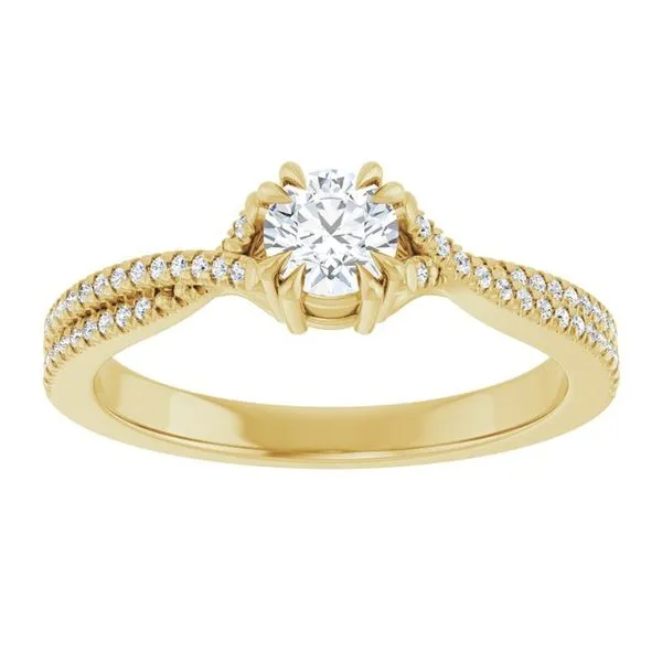 Double Claw-Prong Solitaire Criss-Cross Engagement Ring Image 3 Morin Jewelers Southbridge, MA