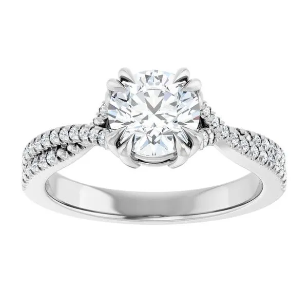 Double Claw-Prong Solitaire Criss-Cross Engagement Ring Image 3 J. Thomas Jewelers Rochester Hills, MI