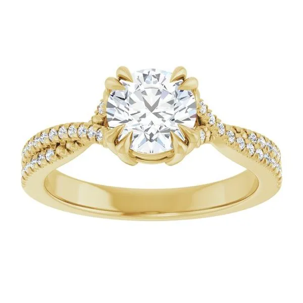 Double Claw-Prong Solitaire Criss-Cross Engagement Ring Image 3 Shipley's Fine Jewelry Hampstead, MD