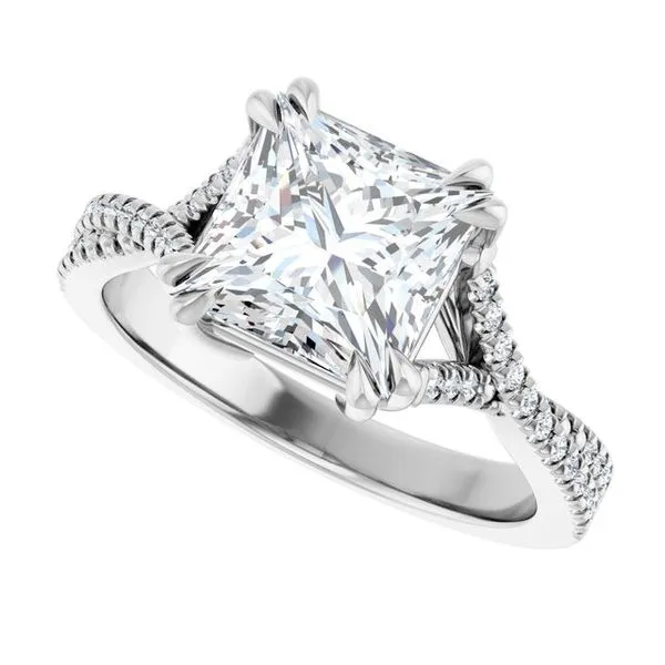 Double Claw-Prong Solitaire Criss-Cross Engagement Ring Image 5 Stuart Benjamin & Co. Jewelry Designs San Diego, CA