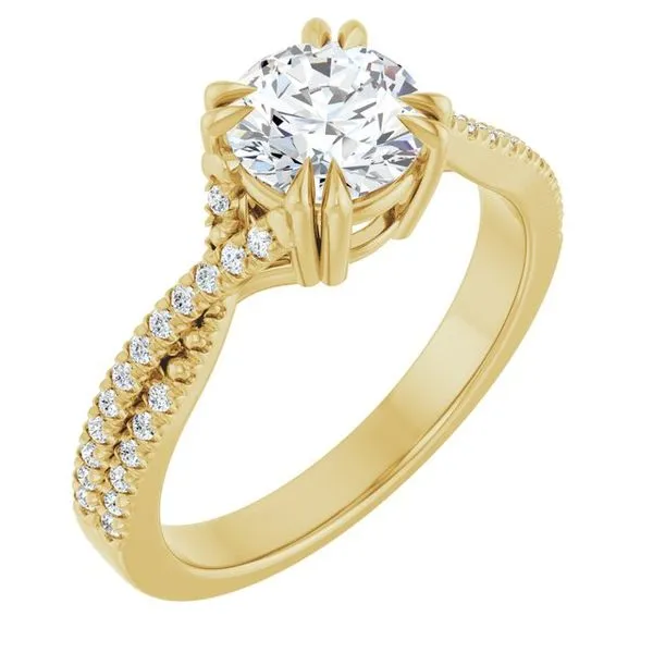 Double Claw-Prong Solitaire Criss-Cross Engagement Ring JF Jones Jewelers Rochester, NY