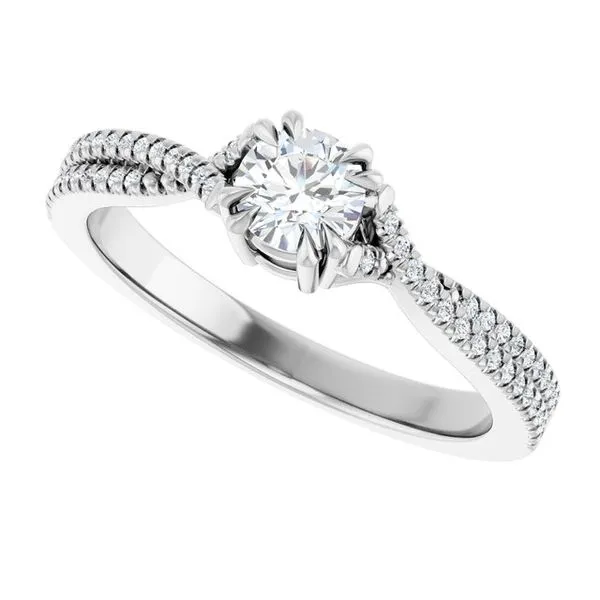 Double Claw-Prong Solitaire Criss-Cross Engagement Ring Image 5 Stuart Benjamin & Co. Jewelry Designs San Diego, CA