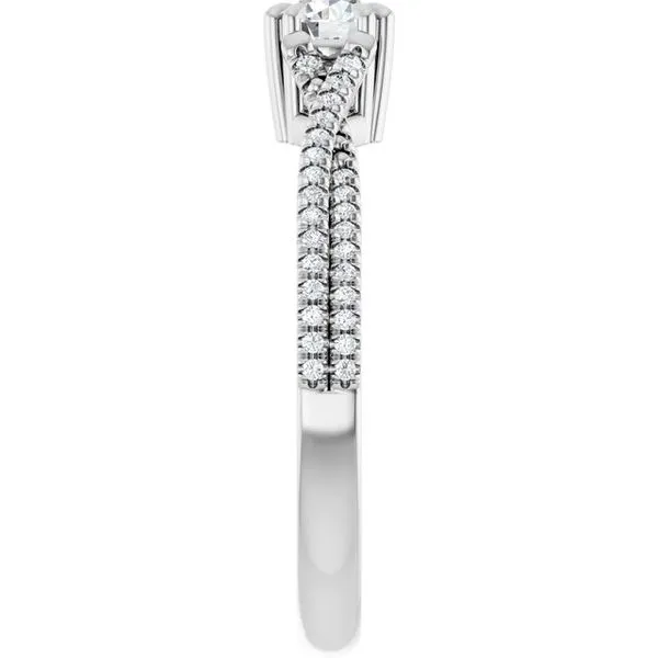 Double Claw-Prong Solitaire Criss-Cross Engagement Ring Image 4 Vulcan's Forge LLC KANSAS CITY, MO