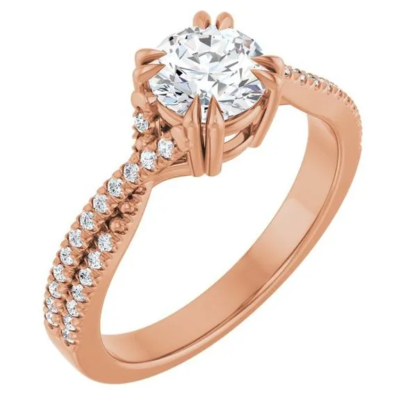 Double Claw-Prong Solitaire Criss-Cross Engagement Ring JF Jones Jewelers Rochester, NY