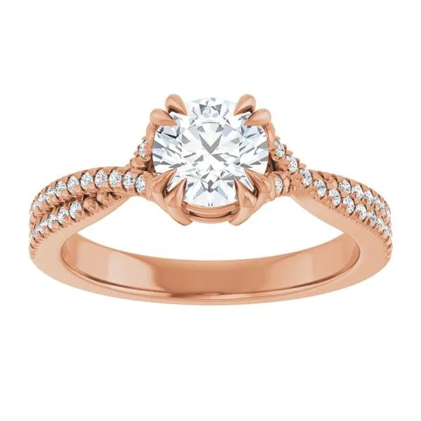 Double Claw-Prong Solitaire Criss-Cross Engagement Ring Image 3 Hudson Valley Goldsmith New Paltz, NY