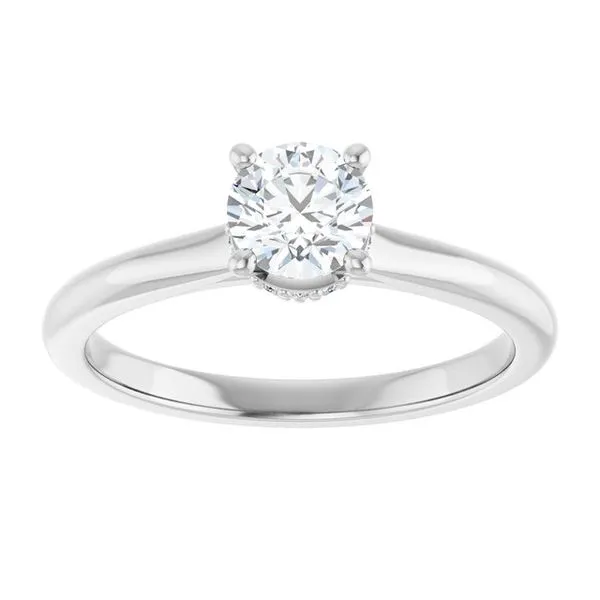 Hidden Halo-Style Engagement Ring Image 3 Hudson Valley Goldsmith New Paltz, NY