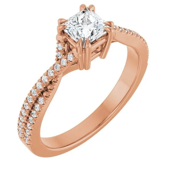 Double Claw-Prong Solitaire Criss-Cross Engagement Ring JF Jones Jewelers Rochester, NY