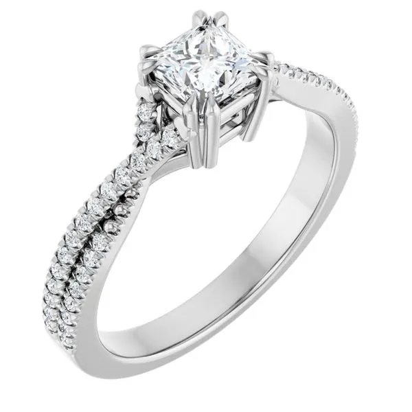 Double Claw-Prong Solitaire Criss-Cross Engagement Ring JF Jones Jewelers Rochester, NY