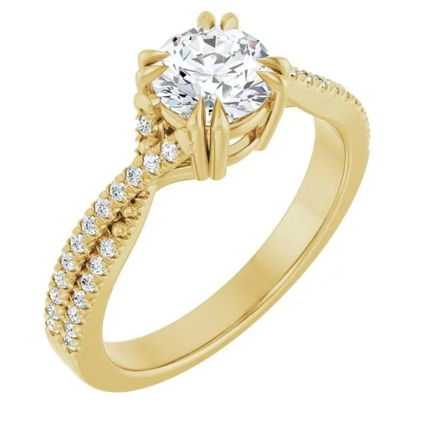 Double Claw-Prong Solitaire Criss-Cross Engagement Ring Northwood Jewelers Northwood, OH