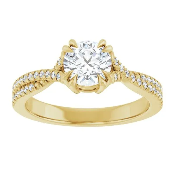 Double Claw-Prong Solitaire Criss-Cross Engagement Ring Image 3 Hudson Valley Goldsmith New Paltz, NY