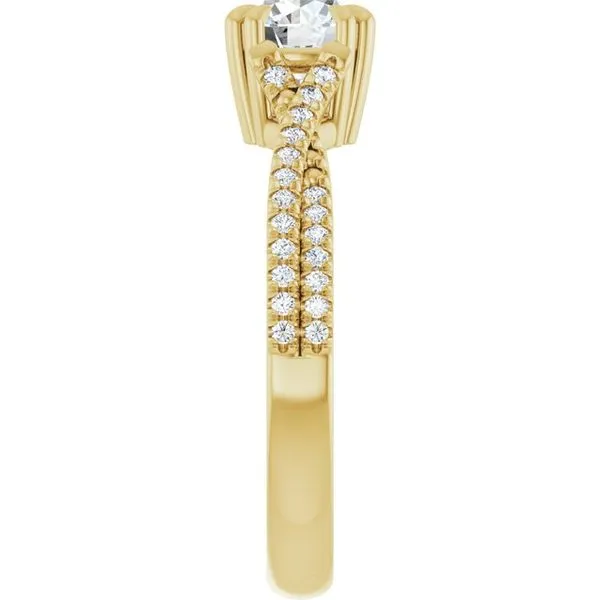 Double Claw-Prong Solitaire Criss-Cross Engagement Ring Image 4 Arezzo Jewelers Elmwood Park, IL