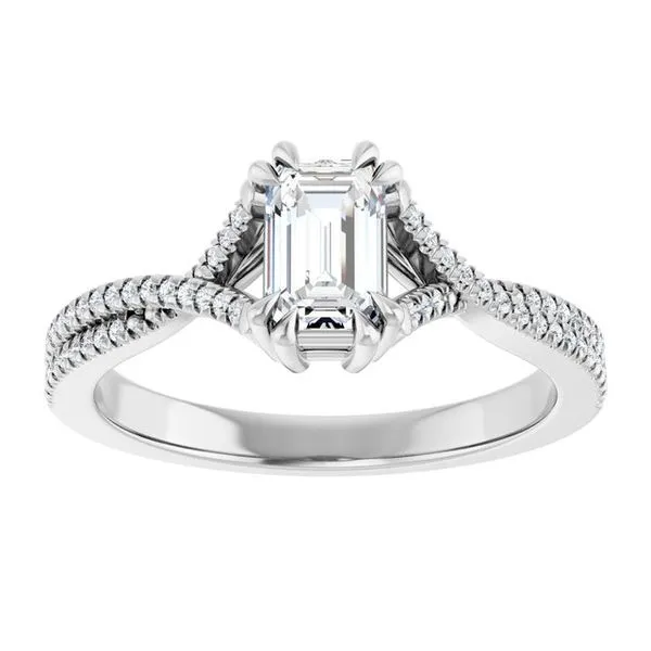 Double Claw-Prong Solitaire Criss-Cross Engagement Ring Image 3 Michael Szwed Jewelers Longmeadow, MA
