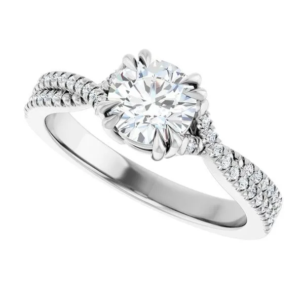 Double Claw-Prong Solitaire Criss-Cross Engagement Ring Image 5 Clater Jewelers Louisville, KY