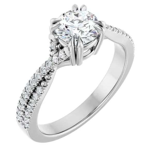 Double Claw-Prong Solitaire Criss-Cross Engagement Ring Vulcan's Forge LLC KANSAS CITY, MO