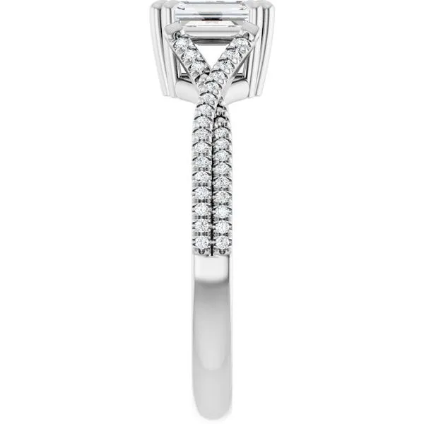 Double Claw-Prong Solitaire Criss-Cross Engagement Ring Image 4 Raleigh Diamond Fine Jewelry Raleigh, NC
