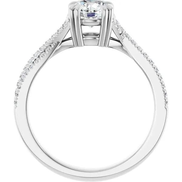 Double Claw-Prong Solitaire Criss-Cross Engagement Ring Image 2 Don's Jewelry & Design Washington, IA