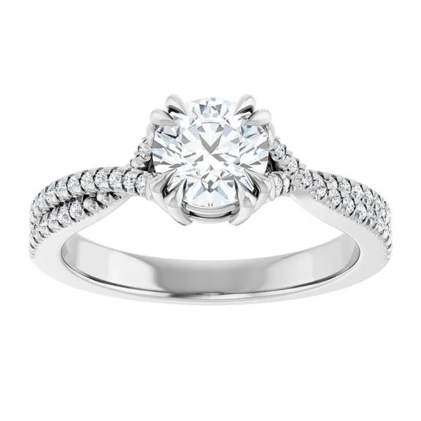 Double Claw-Prong Solitaire Criss-Cross Engagement Ring Image 3 The Jewelry Source El Segundo, CA