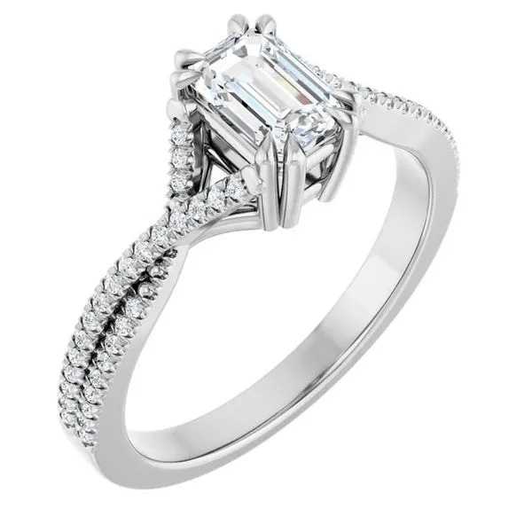 Double Claw-Prong Solitaire Criss-Cross Engagement Ring Clater Jewelers Louisville, KY