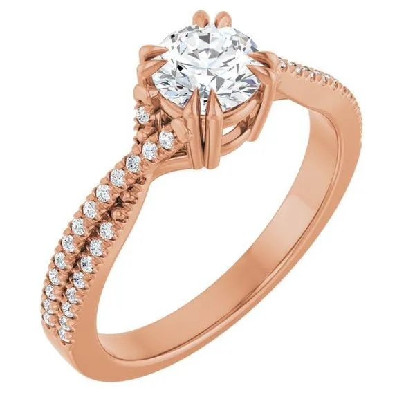 Double Claw-Prong Solitaire Criss-Cross Engagement Ring Arezzo Jewelers Elmwood Park, IL