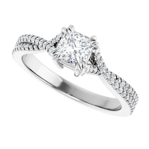 Double Claw-Prong Solitaire Criss-Cross Engagement Ring Image 5 Arezzo Jewelers Elmwood Park, IL