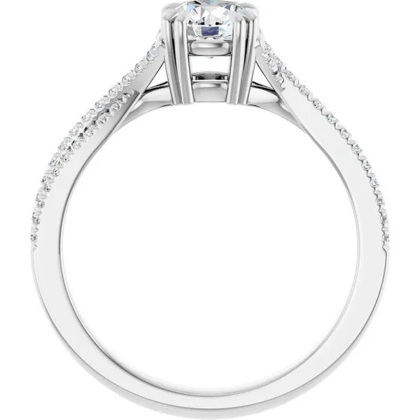 Double Claw-Prong Solitaire Criss-Cross Engagement Ring Image 2 Austin's Fine Diamonds & Jewelry Lyndhurst, NJ