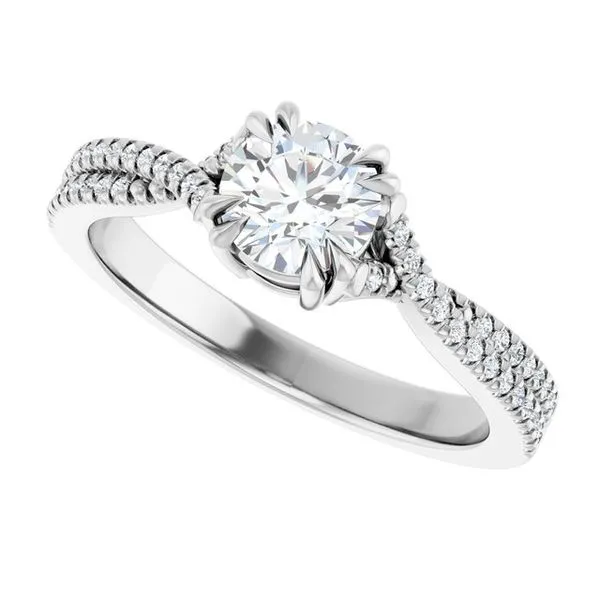Double Claw-Prong Solitaire Criss-Cross Engagement Ring Image 5 JF Jones Jewelers Rochester, NY