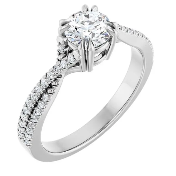 Double Claw-Prong Solitaire Criss-Cross Engagement Ring Jimmy Smith Jewelers Decatur, AL