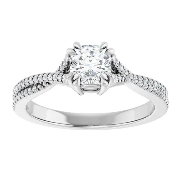 Double Claw-Prong Solitaire Criss-Cross Engagement Ring Image 3 Vulcan's Forge LLC KANSAS CITY, MO