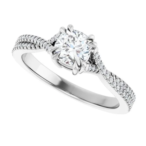 Double Claw-Prong Solitaire Criss-Cross Engagement Ring Image 5 Arezzo Jewelers Elmwood Park, IL