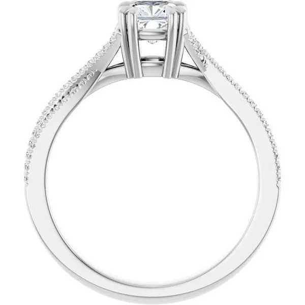 Double Claw-Prong Solitaire Criss-Cross Engagement Ring Image 2 Hudson Valley Goldsmith New Paltz, NY