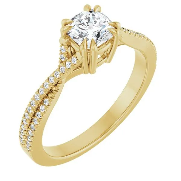 Double Claw-Prong Solitaire Criss-Cross Engagement Ring Austin's Fine Diamonds & Jewelry Lyndhurst, NJ