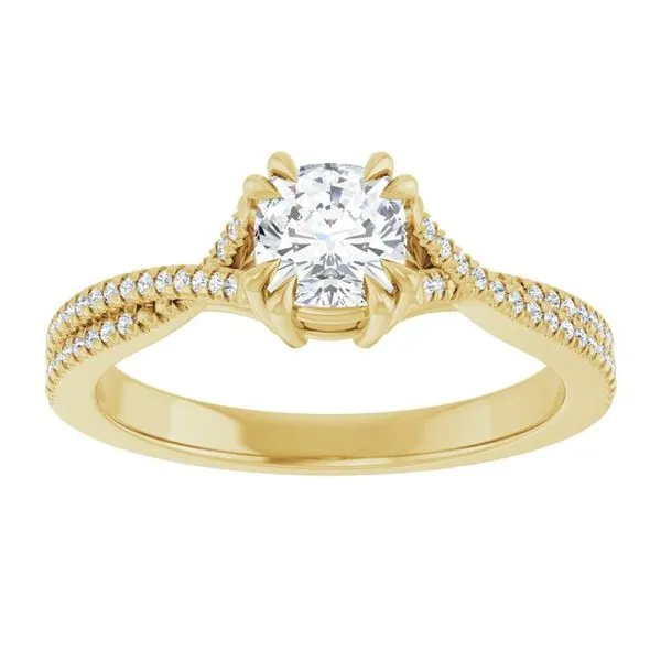 Double Claw-Prong Solitaire Criss-Cross Engagement Ring Image 3 J. West Jewelers Round Rock, TX