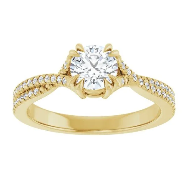 Double Claw-Prong Solitaire Criss-Cross Engagement Ring Image 3 Don's Jewelry & Design Washington, IA