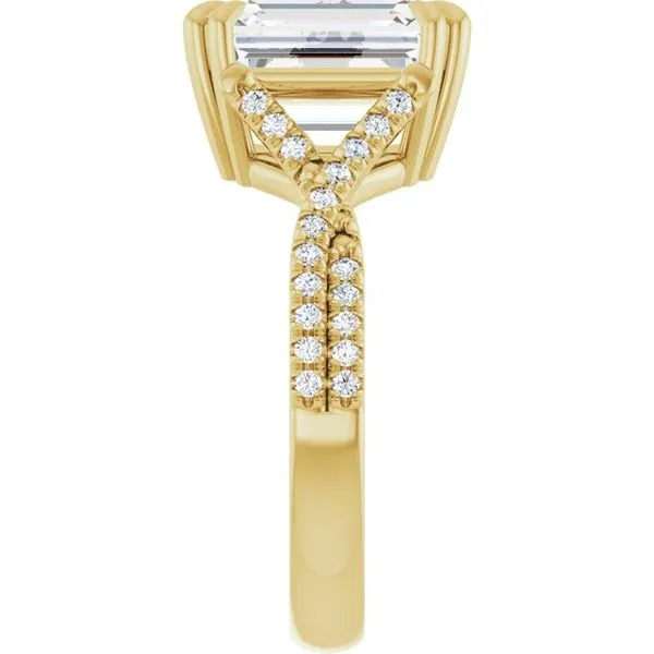 Double Claw-Prong Solitaire Criss-Cross Engagement Ring Image 4 Stuart Benjamin & Co. Jewelry Designs San Diego, CA