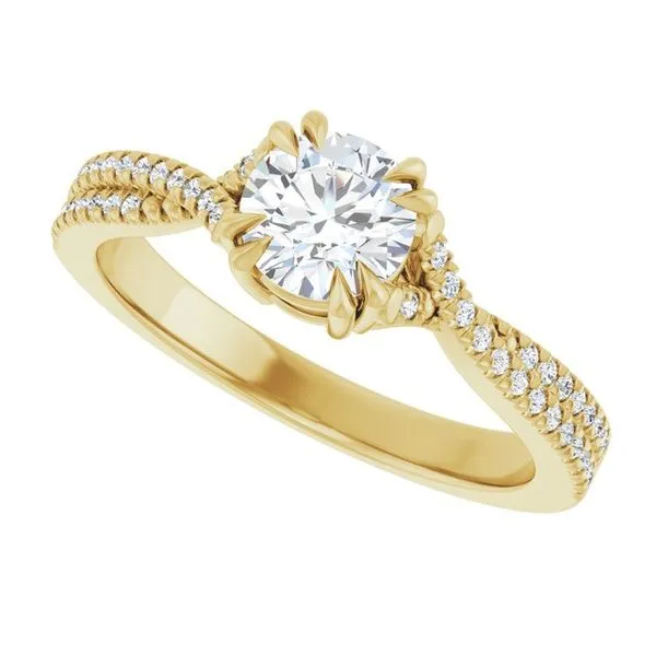 Double Claw-Prong Solitaire Criss-Cross Engagement Ring Image 5 Stuart Benjamin & Co. Jewelry Designs San Diego, CA